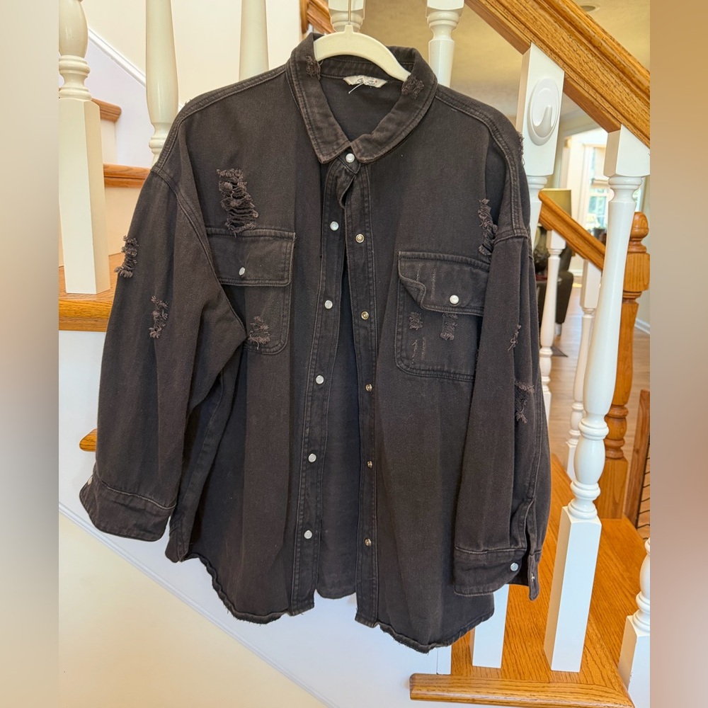 Edgy Black Denim Jacket